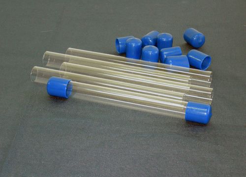 6 Qty. 2&#034;  Blue Vinyl Caps ONLY For Storage or Shipping Tubes