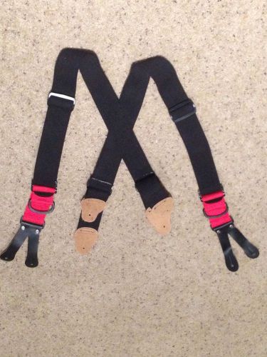 Wright x-back parachute strap fire fighter suspenders w/ leather end - lg for sale