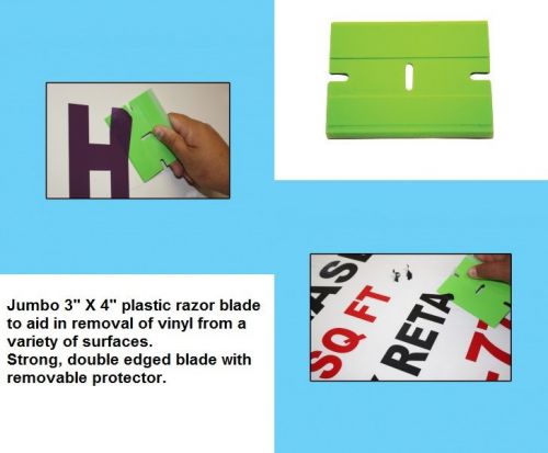 Big plastic razor blade 5pk to aid in removal of sign vinyl digital prints for sale