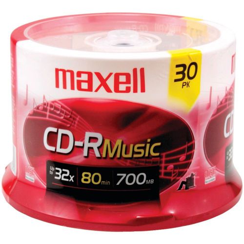 BRAND NEW - Maxell 625335 80-minute Music Cd-rs (30-ct Spindle)