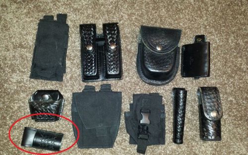 BATON/LIGHT-Police duty belt -basketweave, MOLLE,magazine, handcuffs, glock