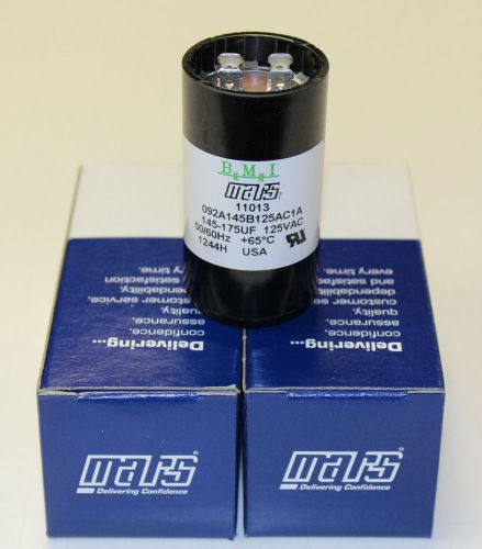Motor start capacitor 145-175 mfd 110/125 vac mars 11013 ul made in usa new for sale
