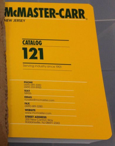 McMaster-Carr Catalog #121 New Jersey - Brand New In Box - BNIB - New For 2015
