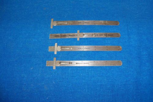 4 antique or vintage monarch &amp; hrpd ems stainless steel pocket rule ruler tool for sale