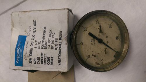 Ashcroft 0-30 psi vacuum gauge 1/4 npt for sale