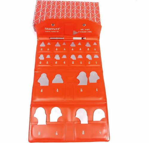 25pc Stainless Steel Radius Gauge Set by Starrett; Model S167CHZ