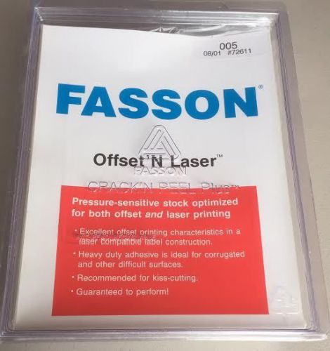 Fasson Self Adhesive Offset Laser Crack&#039;n Peel White 1000 sheets 8 1/8&#034; X 10&#034;