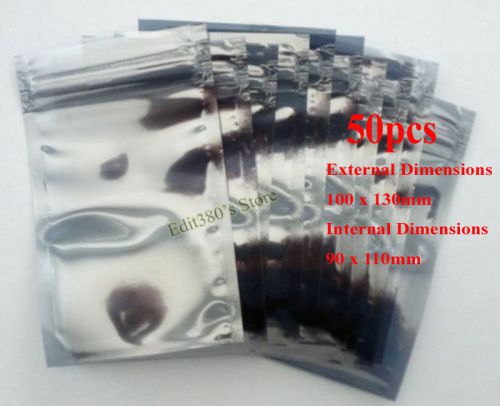 50pcs New ESD Anti-Static Shielding Bags 100 x 130mm 10x13cm 4.0&#034;x5.1&#034; Zip Lock