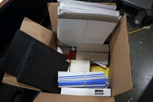 Assorted large box of office supplies, 6 x 9&#034; envelopes, white &amp; blue page clips for sale