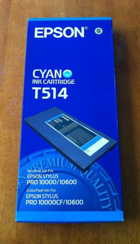 Epson Stylus Pro 10000/10600 Cyan Archival Ink Catridge T514 Sealed