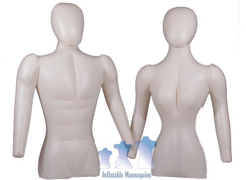 His &amp; her special - inflatable mannequin - torso forms with head &amp; arms, ivory for sale