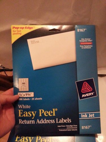Avery Shipping Labels Ink Jet .5 x 1.75 Inches, White, Pack of 2000 (08167)