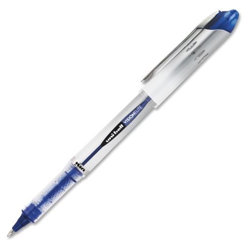Lot of 12  uni-ball vision elite rollerball pen -blue ink -light gray- san69024 for sale