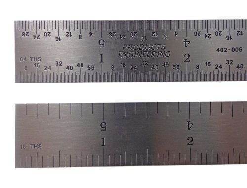 NEW USA PEC 12&#034; Rigid Stainless Steel 4R Machinist ruler/rule 1/64, 1/32, 1/8