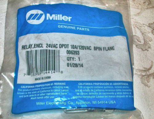 Miller 006393 Relay 24vac DPDT 10a/120vac 8pin flang welder New in Package