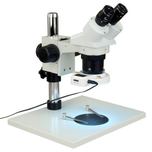 Stereo Microscope 10X-20X-30X-60X+54 LED Light for Stamp Collecting Philately