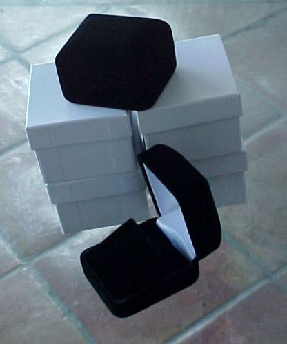 (4) black velvet stud dangle ball earring pendant jewelry gift boxes display for sale