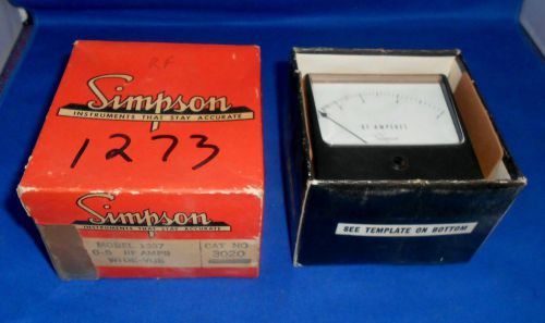 Vintage Simpson Instruments RF Amperes Amp Model 1337 Wide-Vue 0-5 Amps Box