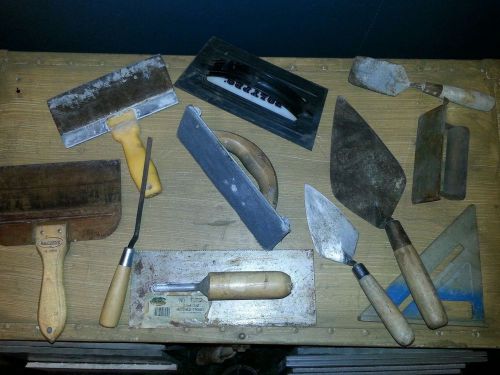 Lot of 11 concrete masonry tile grouting. hand tools..trowels floaters etc