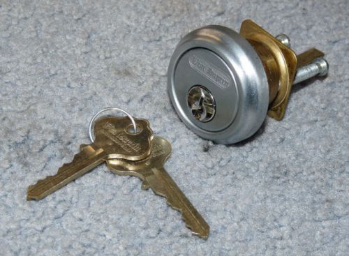 Used ? von duprin rim cylinder lock - brushed silver finish - 2 keys (lot 428) for sale