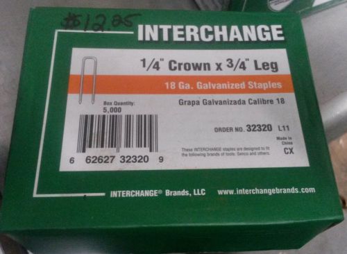 Interchange Galvanized Staples 1/4&#034; Crown x 3/4&#034; Leg