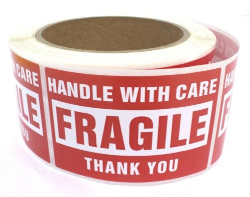 Fragile - Handle with Care Shipping Labels - 2&#039;&#039; x 3&#039;&#039; , 500 Pieces / Roll ©...