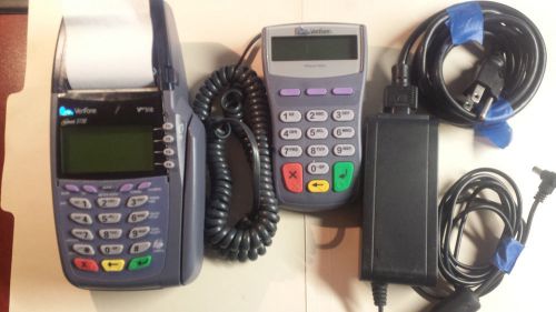 VERIFONE OMNI 3730 WITH PIN PAD &amp; POWER SUPPLY FOR PARTS OR REPAIR