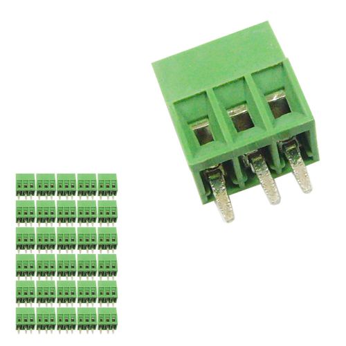 30 pcs 2.54mm pitch 150v 6a 3p poles pcb screw terminal block connector green for sale