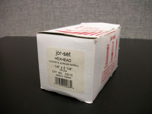 BOX of 100 Hex Head 1/4&#034; x 2-1/4&#034; Concrete Screws Box of 100pcs. CS-10