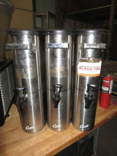 Set Of 3 Wilbur Curtis TCN051 3-1/2 Gal. Narrow Iced Tea Dispensers