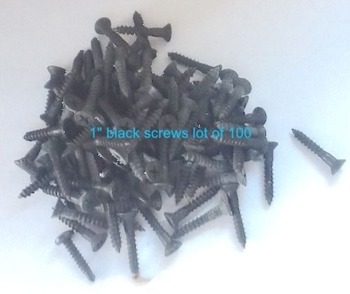 Black Plated Stainless Steel 1&#034; Philips Screws  ~~ LOT OF 100~~