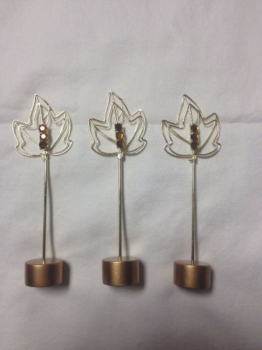 GOLD METAL FALL WEDDING MENU TABLE NAME NUMBER CARD PHOTO CLIP HOLDER-LOT OF 10