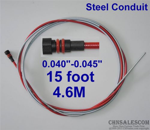 Miller steel conduit liner 15ft mig welding guns wire size 0.040&#034;-0.045&#034; for sale