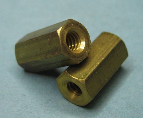 20 - pieces brass nut spacer standoff 1/2&#034;-long 1/4&#034;-hex 6-32 threads for sale