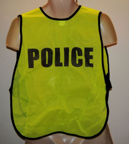 POLICE reflective traffic safety vest neon yellow ONE SIZE FITS MOST, LIKE NEW