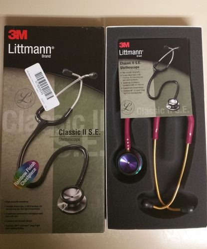 3M Littmann Classic II SE Stethoscope - Rainbow-Finish Chestpiece Raspberry Tube