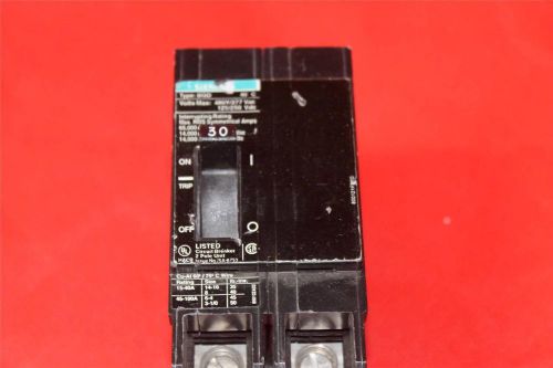 Siemens circuit breaker bqd230 2 pole 30 amp bolt on 277/480 volts for sale