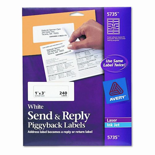 Send and Reply Piggyback Inkjet/Laser Printer Labels, 240/Pack