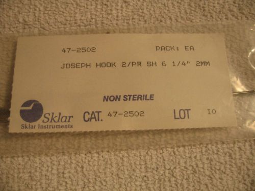 Sklar Instruments # 47-2502 - Joseph Skin Hook 2 Prong 2mm Sharp 6 1/4&#034;