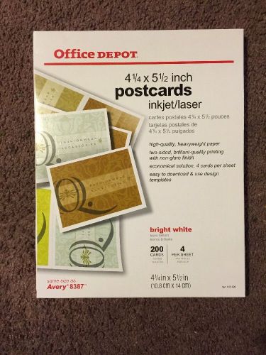 Post Cards 4 1/4 X 5 1/2 Inkjet/laser