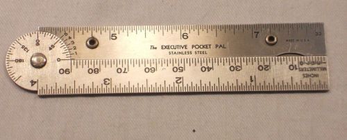 THE EXECUTIVE POCKET PAL, CALIPER,RULER,PROTRACTOR, STAINLESS