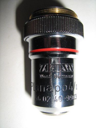 Rare Carl Zeiss Planapo 4X/0.14. Microscope Objective, Very Good Condition!