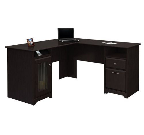 Bush furniture harvest espresso oakcabot collection-60-inch l-shared office desk for sale