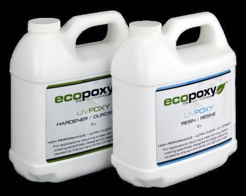 Epoxy, clear 4 liter kit, ecopoxy, uv resistant, resin &amp; hardener for sale
