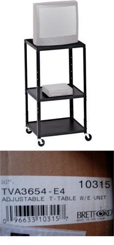 Nib bretford tv-a3654-e4 adjustable av roll around cart table classroom, u.s.a. for sale