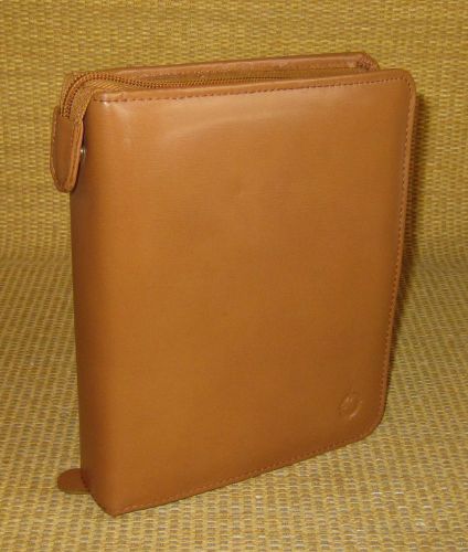 Compact 1.25&#034; Rings | Brown LEATHER FRANKLIN COVEY Zip Planner/Binder
