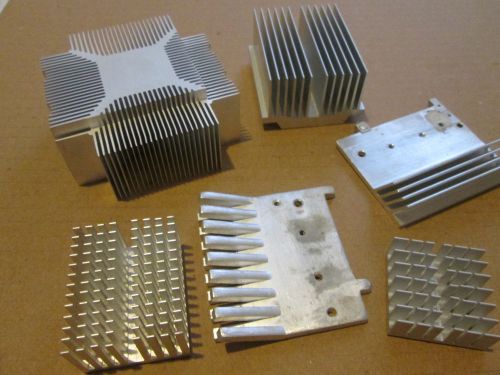Lot of 6 assorted heat sinks electronics engineering/hobbyist aluminum for sale