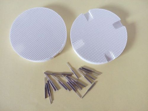 2 Dental Lab  Honeycomb Firing Trays with 20 Metal Pins, Round, 72mm, New