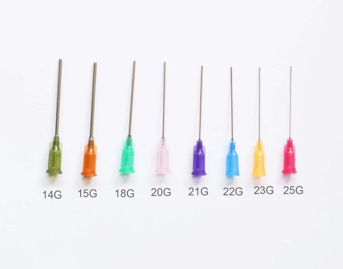 100pcs 1.5&#034;  18ga green blunt dispensing needles syringe needle tips for sale