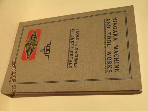 NIAGRA MACHINE &amp; TOOL WORKS-  BOOK FOR TOOLS FOR SHEET METAL